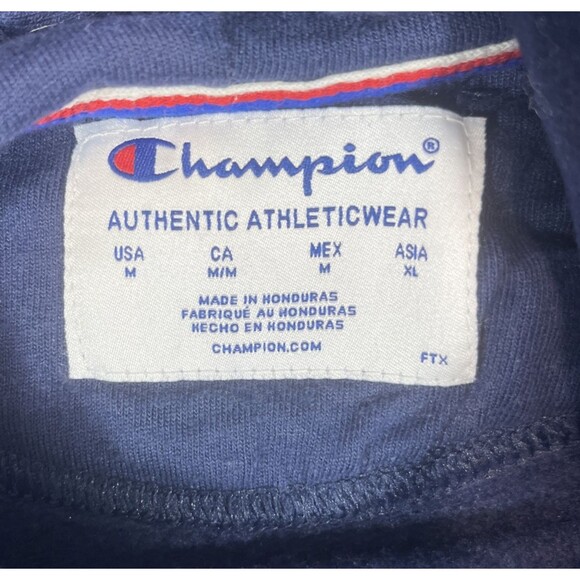 Champion Womens Medium Blue Rainbow Logo Powerblend Pullover‎ Hoodie - Picture 3 of 6